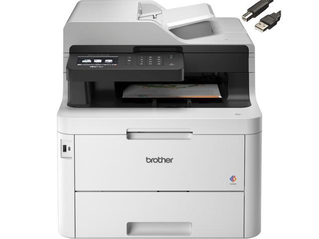 Brother MFC-L3770CDW Compact Wireless Digital Color All-in-One Printer, Automatic Document Feeder, Wireless and Duplex Printing and Scanning, Cefesfy Printer Cable