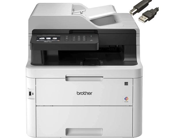 Brother MFC-L3750CDW Compact Digital Color All-in-One Printer, Duplex Printing, Print Scan Copy Fax, Compatible with Alexa, Bundle with Cefesfy Printer Cable