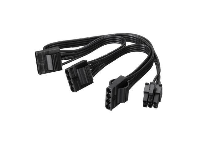 6Pin Male 1 to 3 IDE Female Power Supply Splitter Extension Cable for Molex 4Pin Port Multiplier