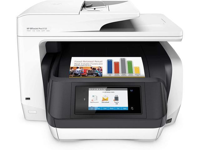 HP OfficeJet Pro 8720 All-in-One Wireless Printer, HP Instant Ink or Amazon Dash replenishment ready - White (M9L75A)