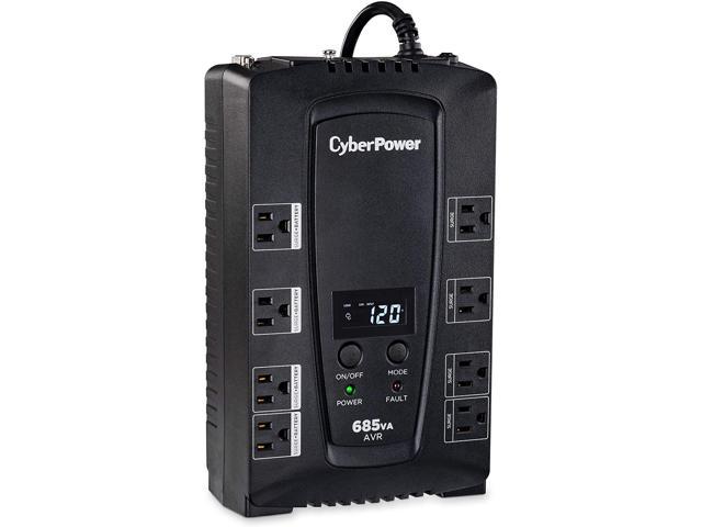 CyberPower CP825AVRLCD Intelligent LCD UPS System, 825VA/450W, 8 Outlets, AVR, Compact