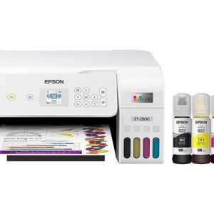 Epson EcoTank ET-2800 Wireless Color All-in-One Cartridge-Free Supertank Printer with Scan and Copy The Ideal Basic Home Printer – White