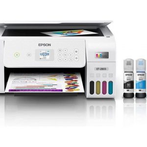 Epson Premium EcoTank 2803 Series All-in-One Color Inkjet Cartridge-Free Supertank Printer I Print Copy Scan I Wireless I Mobile & Voice-Activated Printing I Print Up to 10 ISO ppm I 1.44″ Color LCD