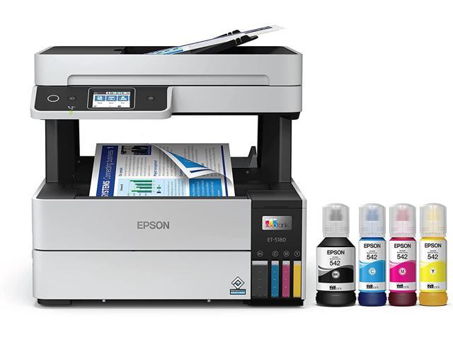 Epson EcoTank Pro ET-5180 Wireless Color All-in-One Supertank Printer with Scanner, Copier, Fax Plus Auto Document Feeder and PCL/Postscript