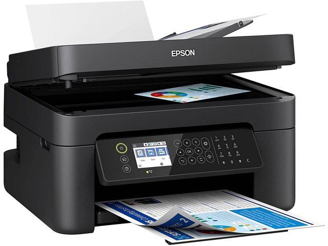 Epson Workforce WF-2850 All-in-One Wireless Color Inkjet Printer - Print Scan Copy Fax - 10 ppm, 5760 x 1440 dpi, 8.5 x 14, Borderless Auto 2-Sided Printing, 30-Sheet ADF, Voice-Activated