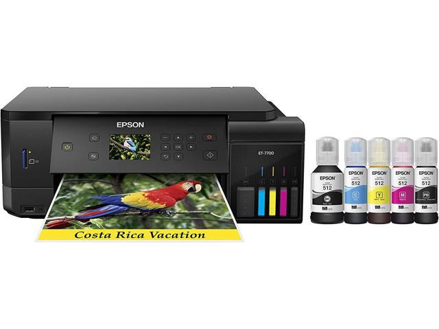 Epson Expression Premium ET-7700 EcoTank Wireless 5-Color All-in-One Supertank Printer with Scanner, Copier and Ethernet