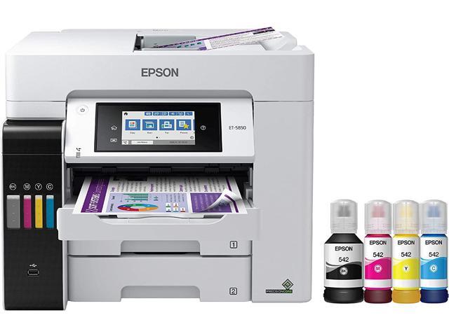 Epson EcoTank Pro ET-5850 Wireless Color All-in-One Supertank Printer with Scanner, Copier, Fax and Ethernet
