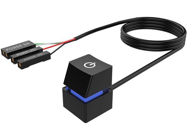 Desktop Computer Power Switch External Remote Start PC Motherboard Power On Off Switch Button Extension Cable