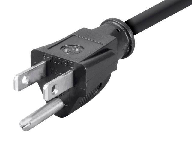 Monoprice Right Angle Power Cord - 2 Feet - Black, NEMA 5-15P to Right Angle IEC 60320 C13, 18AWG Works With Most PCs Monitors Scanners and Printers