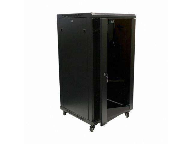 Navepoint 22U Networking Cabinet 600mm Depth with Casters, Fans