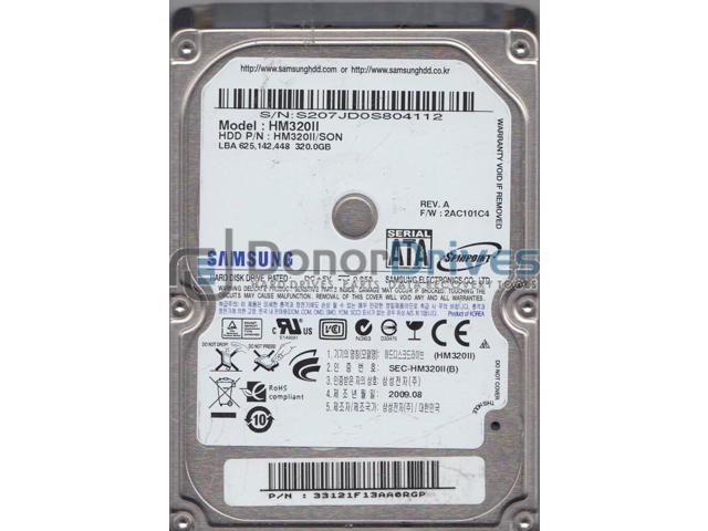 HM320II, HM320II/SON, FW 2AC101C4, Samsung 320GB SATA 2.5 Hard Drive