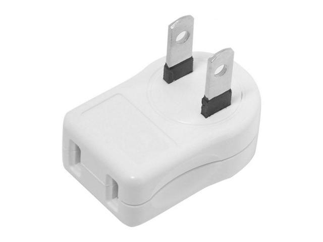 Cablecc NEMA 1-15P USA Outlet Saver Power Extension Adapter 2-prong 2 Outlets 90 Degree Up Down Angled
