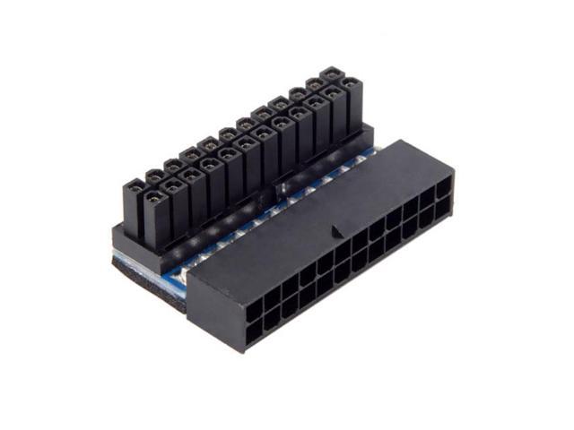 Cablecc ATX 24Pin Female to 24pin Male 90 Degree Power Adapter Mainboard Motherboard for Desktops PC Supply