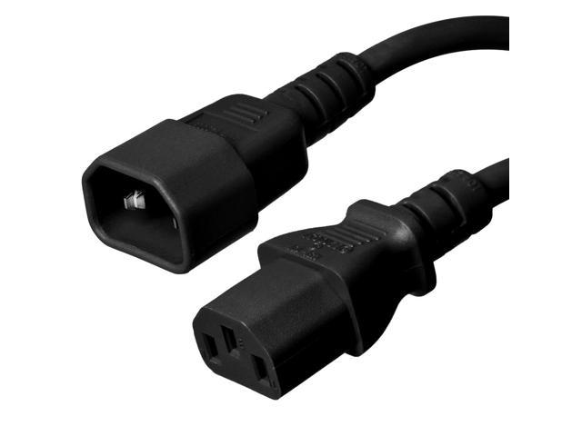 Ironbox C14 to C13 Connector Power Cord - Black -  6 foot - 10A/250V - 18/3 SJT - IBX-4902-06