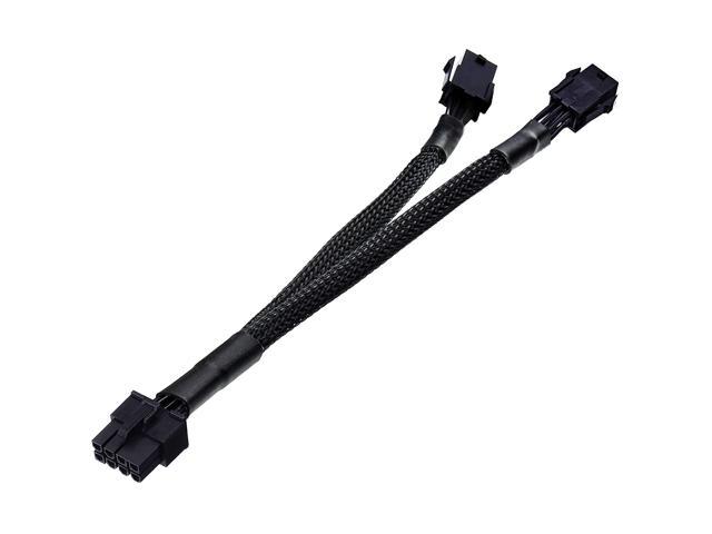 Dual 6 Pin Female to 8 Pin Male,TeamProfitcom GPU Power Adapter Cable Braided Sleeved 9 inches
