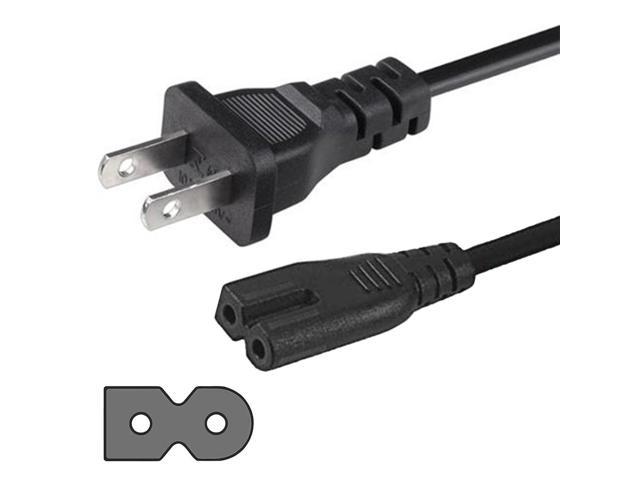 SatelliteSale 2 Prong Replacement Power Cord Universal for TV DVD Printer - 6 FT