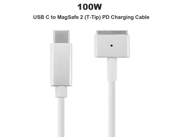 100W USB C Type C to Magsafe 2 T-Tip Power Adapter PD Charger Cable for Apple MacBook Pro 13inch 15in 17inch with Retina Display ((Mid 2012 & After) A1398 A1424 MD506LL/A
