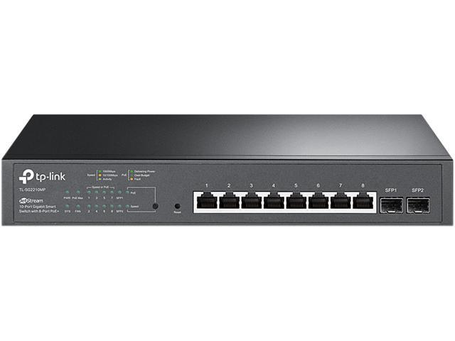 TP-Link TL-SG2210MP | Jetstream 10 Port Gigabit Smart Managed PoE Switch | 8 PoE+ Ports @ 150W, 2 SFP Slots | Omada SDN Integrated | PoE Recovery | IPv6 | Static Routing | Limited Lifetime Protection