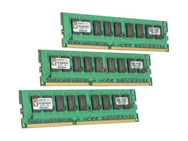 Kingston ValueRAM 3GB (3 x 1GB) 240-Pin DDR3 SDRAM ECC Unbuffered DDR3 1333 Server Memory Model KVR1333D3E9SK3/3G