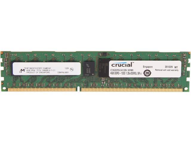 Crucial 4GB 240-Pin DDR3 SDRAM ECC Registered DDR3 1333 (PC3 10600) Server Memory Model CT4G3ERSLS41339