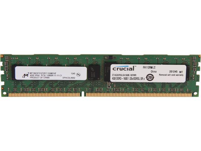 Crucial 4GB 240-Pin DDR3 SDRAM ECC Registered DDR3 1600 (PC3 12800) Server Memory Model CT4G3ERSLS4160B