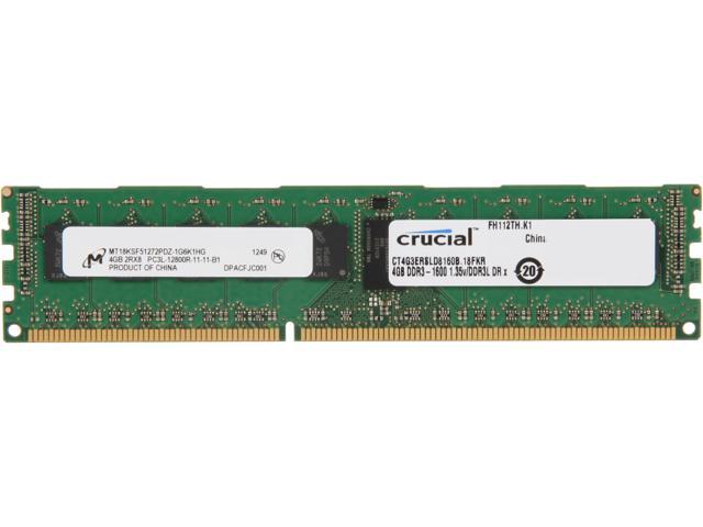 Crucial 4GB 240-Pin DDR3 SDRAM ECC Registered DDR3 1600 (PC3 12800) Server Memory Model CT4G3ERSLD8160B