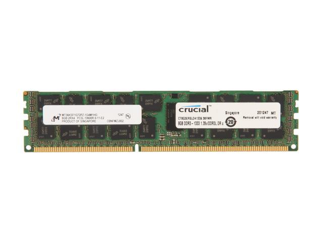Crucial 8GB 240-Pin DDR3 SDRAM ECC Registered DDR3 1333 (PC3 10600) Server Memory Model CT8G3ERSLD41339