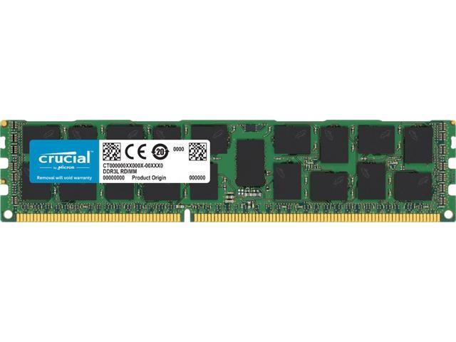 Crucial 16GB 240-Pin DDR3 RDIMM - DDR3L 1600 (PC3L 12800) Server Memory - 1.35V - ECC - 2Rx4 - CT16G3ERSLD4160B