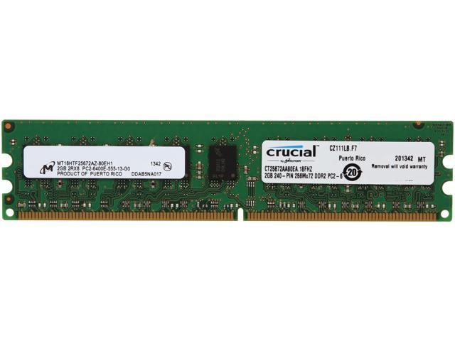 Crucial 2GB 240-Pin DDR2 SDRAM ECC Unbuffered DDR2 800 (PC2 6400) Server Memory Model CT25672AA80EA