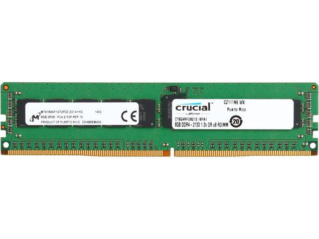 Crucial 8GB 288-Pin DDR4 SDRAM ECC Registered DDR4 2133 (PC4 17000) Server Memory Model CT8G4RFD8213