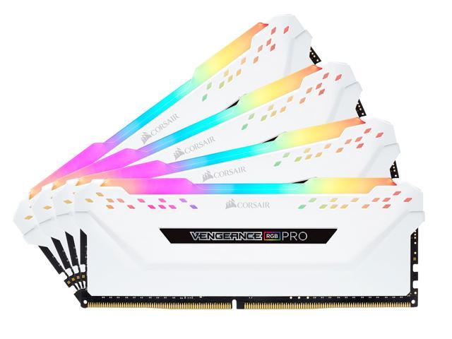 CORSAIR Vengeance RGB Pro 32GB (4 x 8GB) 288-Pin DDR4 DRAM DDR4 3200 (PC4 25600) Desktop Memory Model CMW32GX4M4C3200C16W