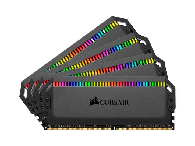 CORSAIR Dominator Platinum RGB 32GB (4 x 8GB) DDR4 3200 (PC4 25600) Desktop Memory Model CMT32GX4M4C3200C16