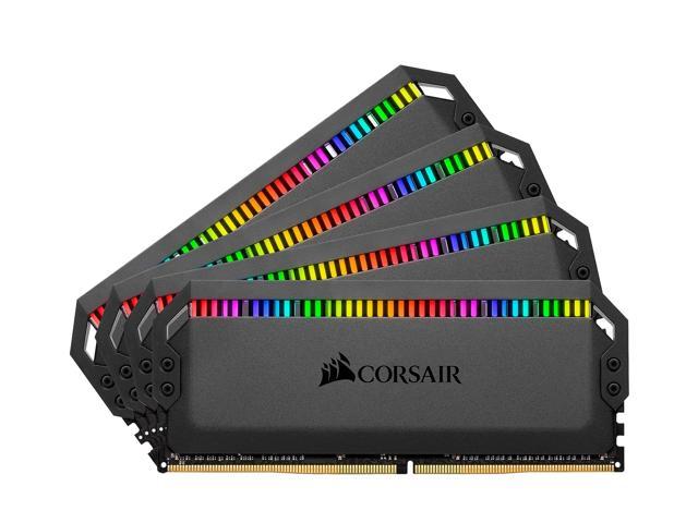 CORSAIR Dominator Platinum RGB 64GB (4 x 16GB) 288-Pin PC RAM DDR4 3200 (PC4 25600) Desktop Memory Model CMT64GX4M4E3200C16
