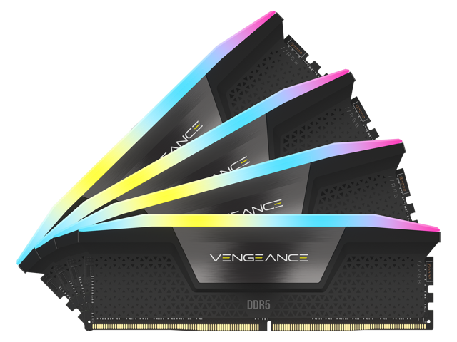 CORSAIR Vengeance RGB 64GB (4 x 16GB) 288-Pin PC RAM DDR5 5600 (PC5 44800) Desktop Memory Model CMH64GX5M4B5600C36