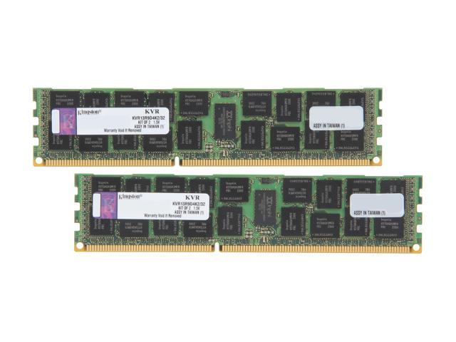 Kingston 32GB (2 x 16GB) 240-Pin DDR3 SDRAM ECC Registered DDR3 1333 Server Memory DR x4 Model KVR13R9D4K2/32