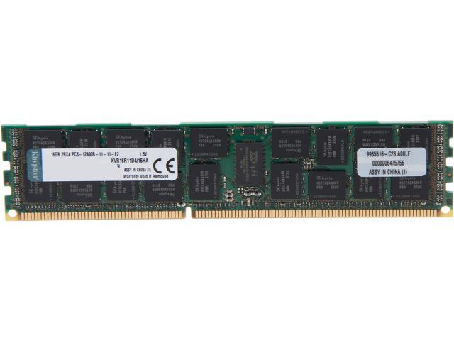 Kingston 16GB 240-Pin DDR3 SDRAM ECC Registered DDR3 1600 (PC3 12800) Server Memory (Server Hynix A) Model KVR16R11D4/16HA