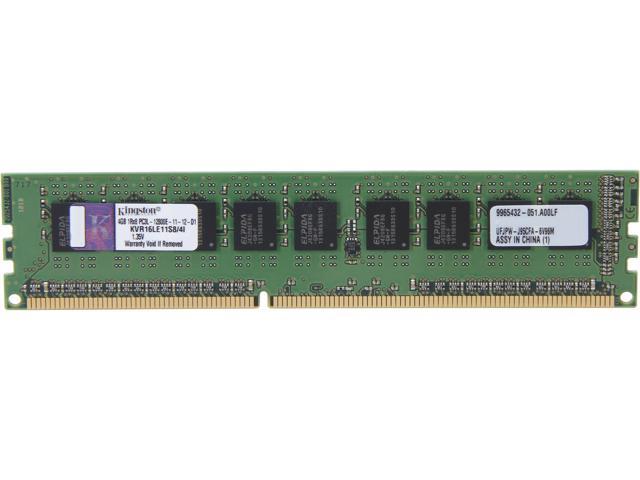Kingston 4GB 240-Pin DDR3 SDRAM ECC Unbuffered DDR3 1600 (PC3 12800) Server Memory Model KVR16LE11S8/4I