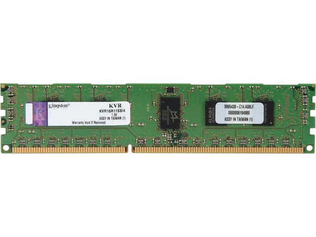 Kingston 4GB 240-Pin DDR3 SDRAM ECC Registered DDR3 1600 (PC3 12800) Server Memory Model KVR16R11S8/4