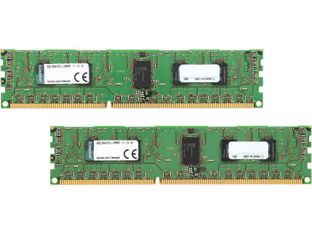 Kingston 8GB (2 x 4GB) 240-Pin DDR3 SDRAM ECC Registered DDR3 1600 (PC3 12800) Server Memory Model KVR16R11S8K2/8