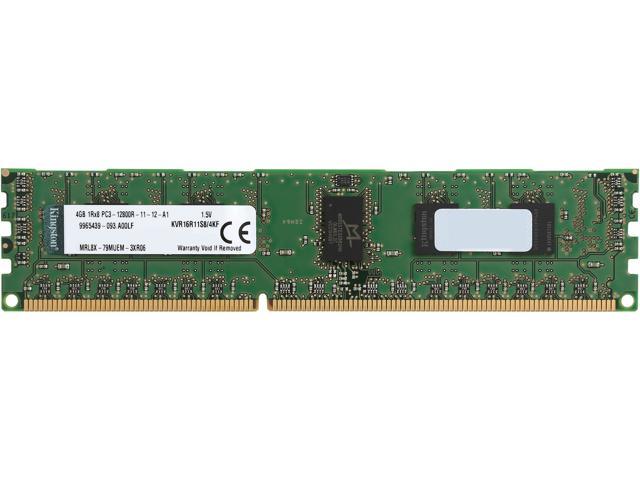 Kingston 4GB 240-Pin DDR3 SDRAM ECC Registered DDR3 1600 (PC3 12800) Server Memory Model KVR16R11S8/4KF