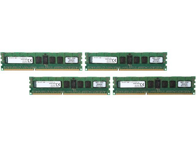 Kingston 32GB (4 x 8GB) 240-Pin DDR3 SDRAM ECC Registered DDR3 1600 (PC3 12800) Server Memory Model KVR16R11S4K4/32I