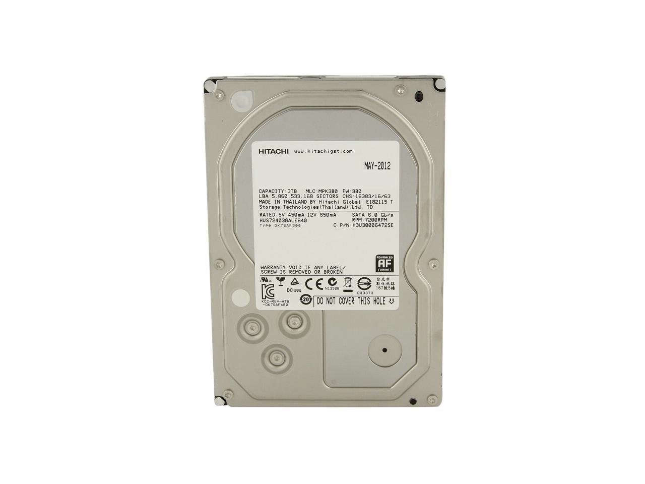 HGST Ultrastar 7K4000 HUS724030ALE640 (0F14684) 3TB 7200 RPM 64MB Cache SATA 6.0Gb/s 3.5" Internal Enterprise Hard Drive Bare Drive