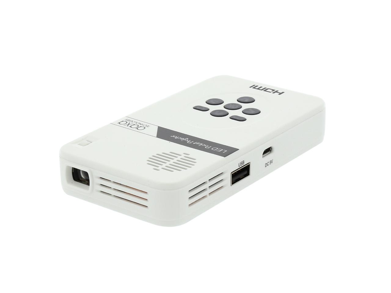 AAXA LED Pico Mini Portable Projector with Battery, HDMI, and Native 720p HD Resolution for Home and Travel