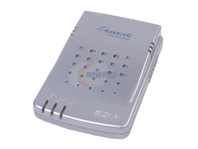 HAWKING PN580U Data/Fax Modem 56Kbps USB V.90 (down-stream up to 56,000 bps). V.34bis, V.32bis, V.32, V.22bis, V.23, V.22, V.21 Error Correction Protocol V.42 and MNP Class 2 to 4 Data Compression Protocol V.42bis and MNP Class 5 EIA Class