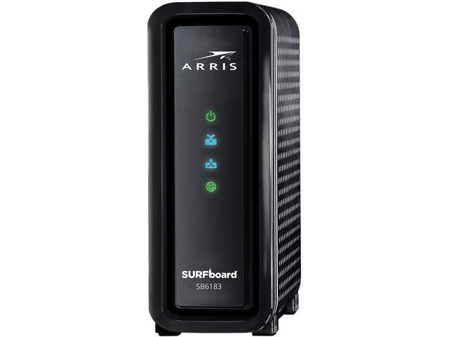 ARRIS SURFboard SB6183 Cable Modem, DOCSIS 3.0, Up to 686 Mbps download speeds, Gigabit Ethernet, Black