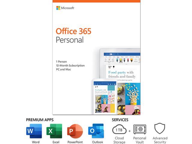 Microsoft Office 365 Personal | 12-month subscription, 1 person, PC/Mac Key Card