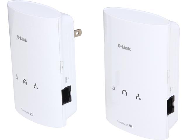 D-Link PowerLine AV 500 Adapter Starter Kit (DHP-501AV) Includes 2 Adapters, Up to 500 Mbps