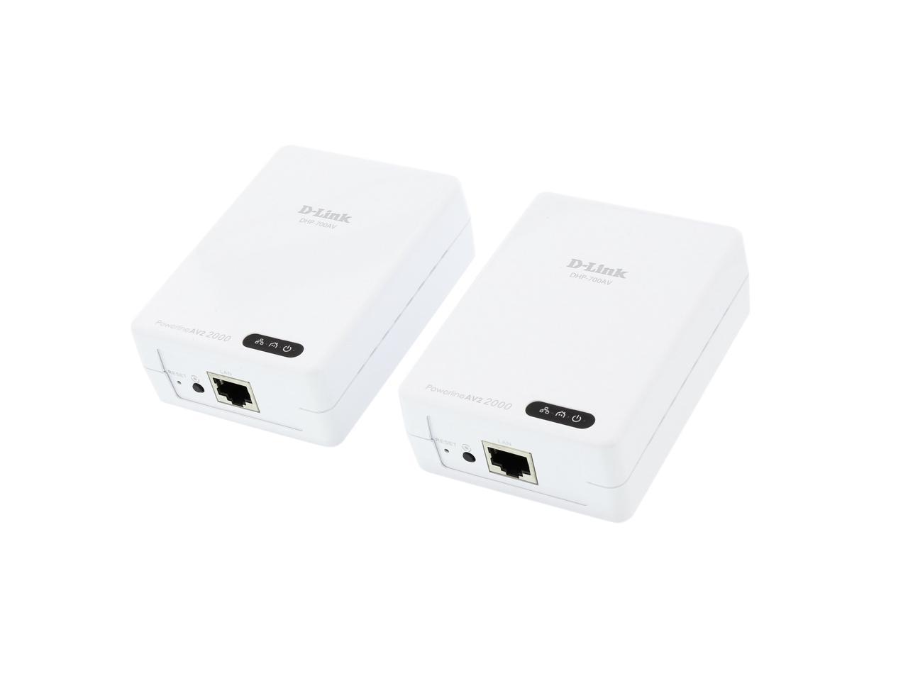 D-Link DHP-701AV HomePlug AV2 AV2000 MIMO Gigabit Powerline Starter Kit, Up to 2000 Mbps