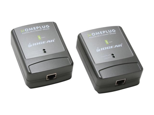 IOGEAR GHPB32W4 Powerline Networking Kit With Homeplug Wall Mount Bridge Up to 14Mbps