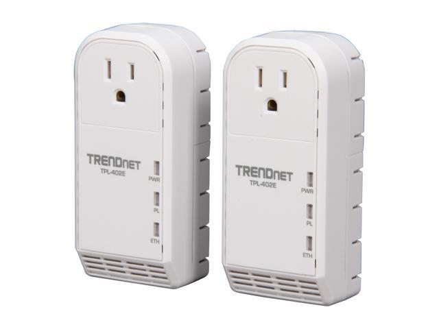 TRENDnet TPL-402E2K Powerline AV Adapter Kit w/ Pass-through Up to 500Mbps
